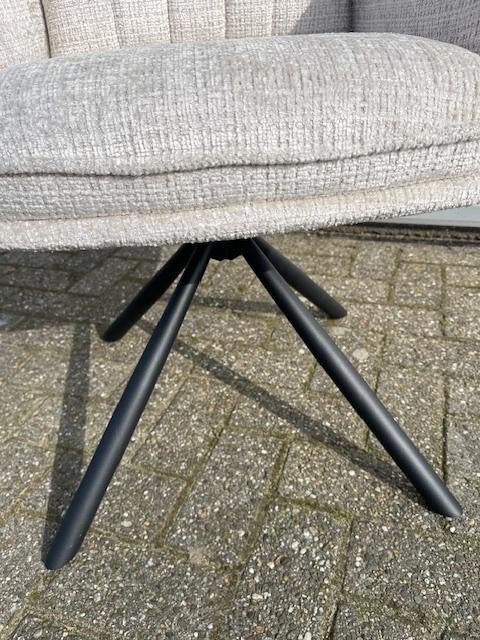 Eetstoel 180 autoreturn beige zwart metaal poot modern, Overige kleuren, Nieuw, Stof, Vijf, Zes of meer stoelen