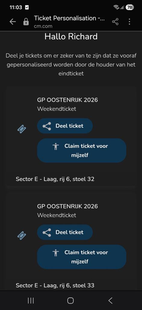 Kaartjes formule 1, Twee personen