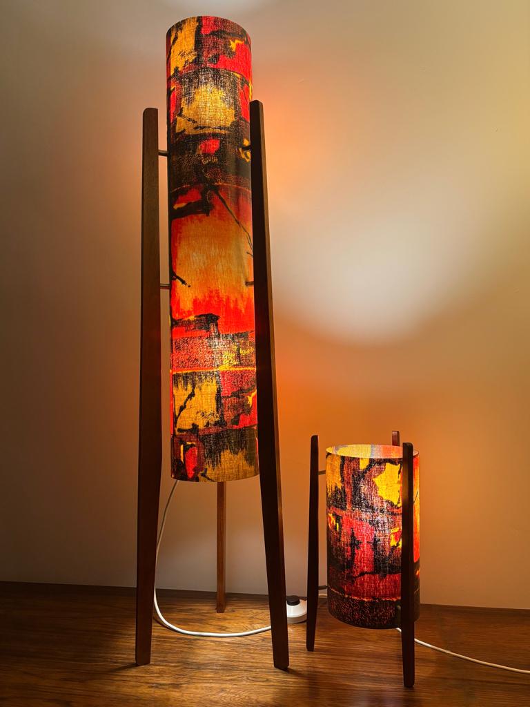 Schitterende zeldzame set raketlampen uit de jaren 50/60, Vintage, Ophalen of Verzenden, Zo goed als nieuw, 75 cm of meer