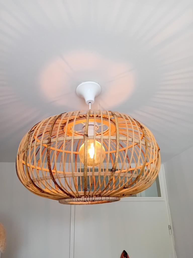Rotan lamp, Ophalen, Zo goed als nieuw, Overige materialen, Landelijk