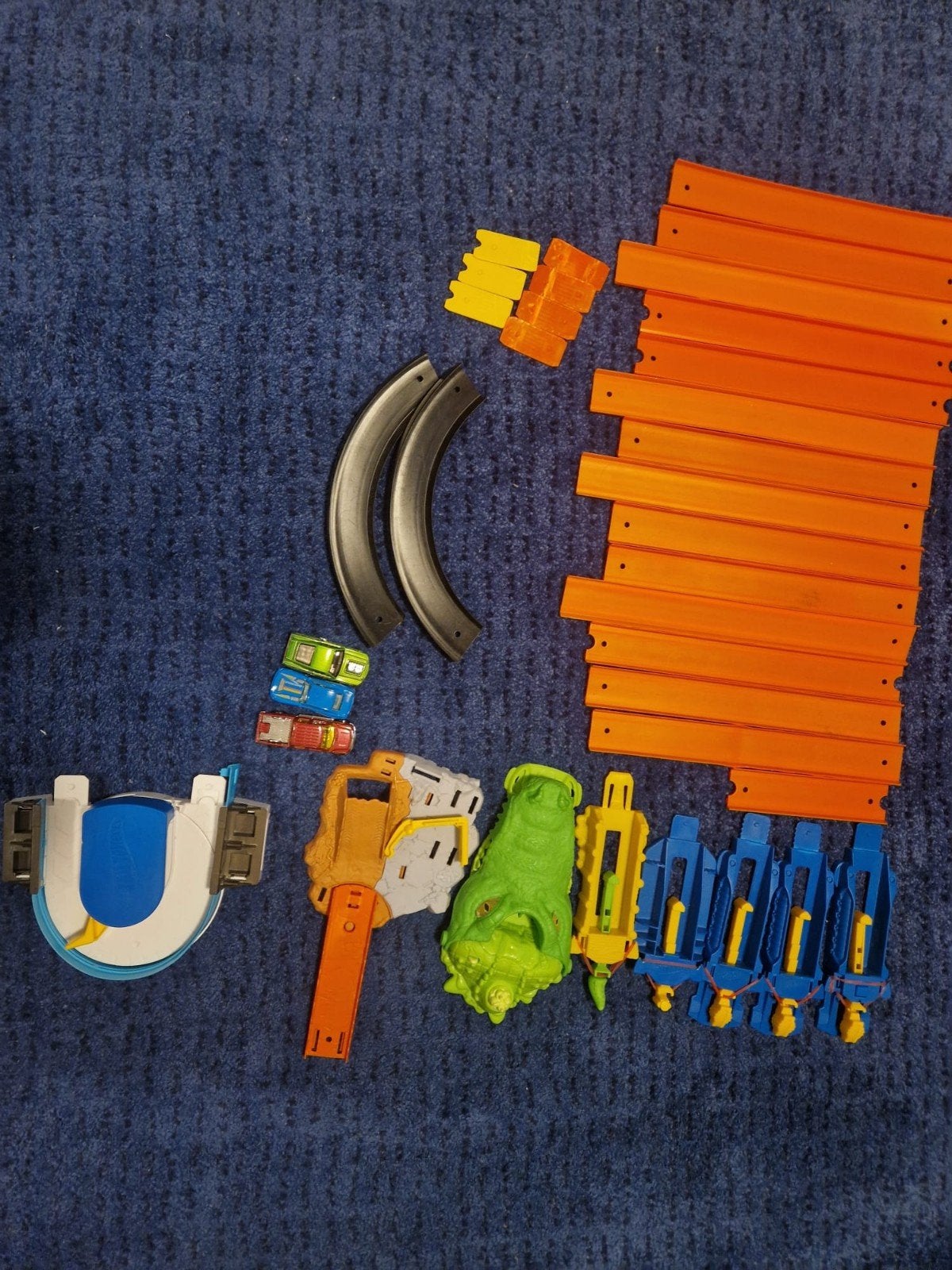 Hot Wheels Baanset met Auto's en Accessoires, Ophalen of Verzenden, Gebruikt