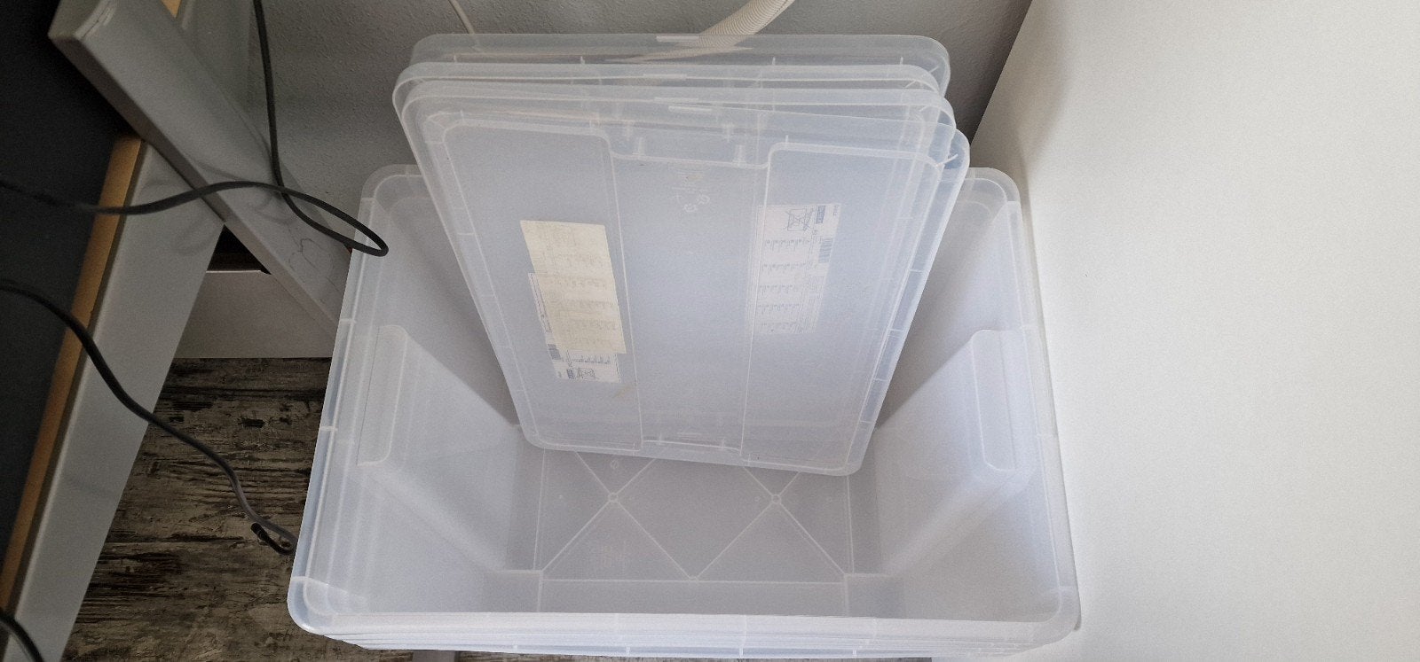 IKEA storage boxes with lid (4x) - 65L, 50 tot 75 cm, Bak of Kist, Ophalen of Verzenden, Zo goed als nieuw
