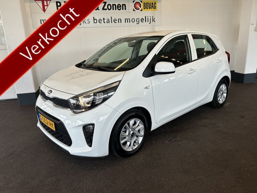 Kia Picanto 1.2 CVVT DynamicLine Automaat | Cruise control |, Auto's, Kia, Stof, Gebruikt, 4 cilinders, Wit
