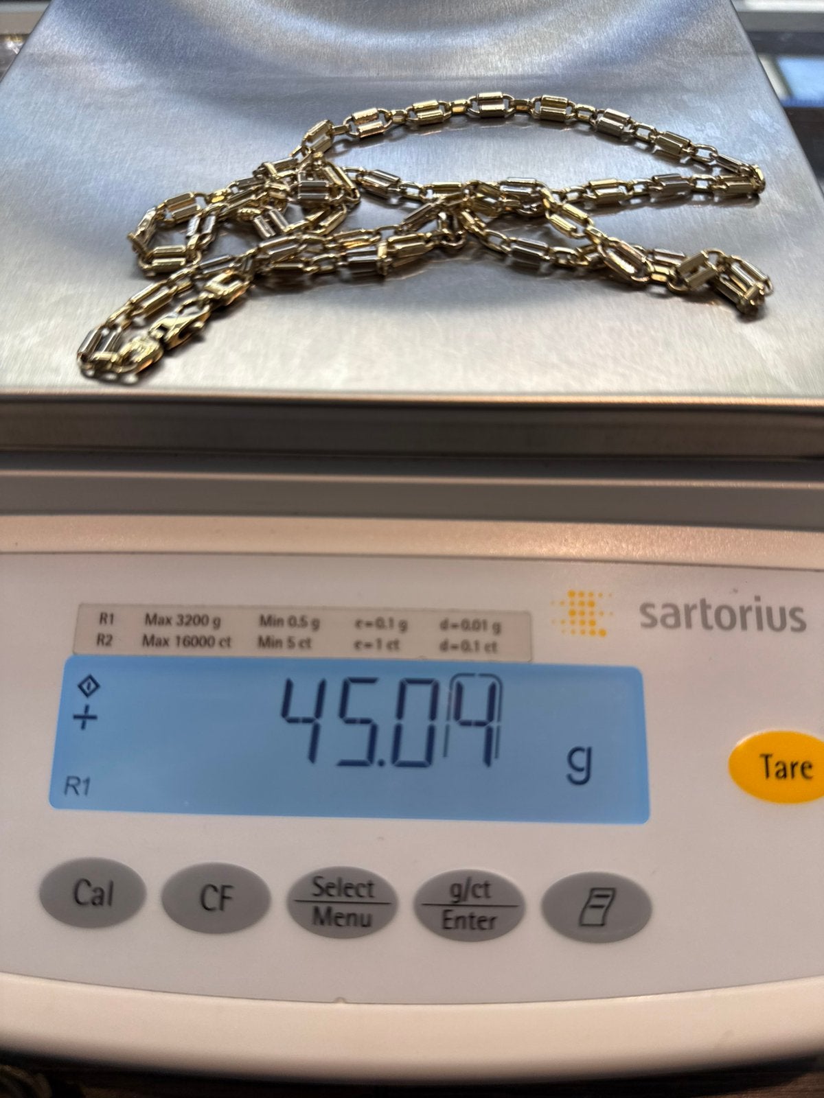 Prachtige 14k gouden ketting met witgoud 70 cm 5 mm 45 gram, Ophalen of Verzenden, Zo goed als nieuw, Goud, Goud