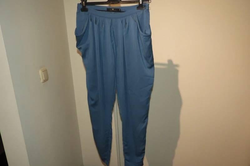 Elisabetta Franchi zijde achtige broek oceaan blauw IT 42