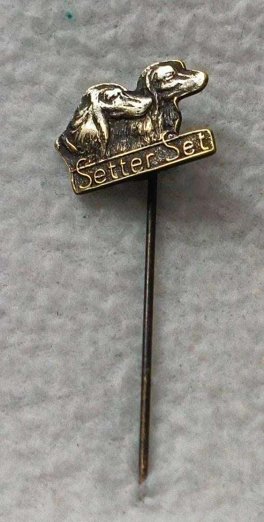 Speldje Setter set, Ophalen of Verzenden, Zo goed als nieuw, Dier of Natuur, Speldje of Pin