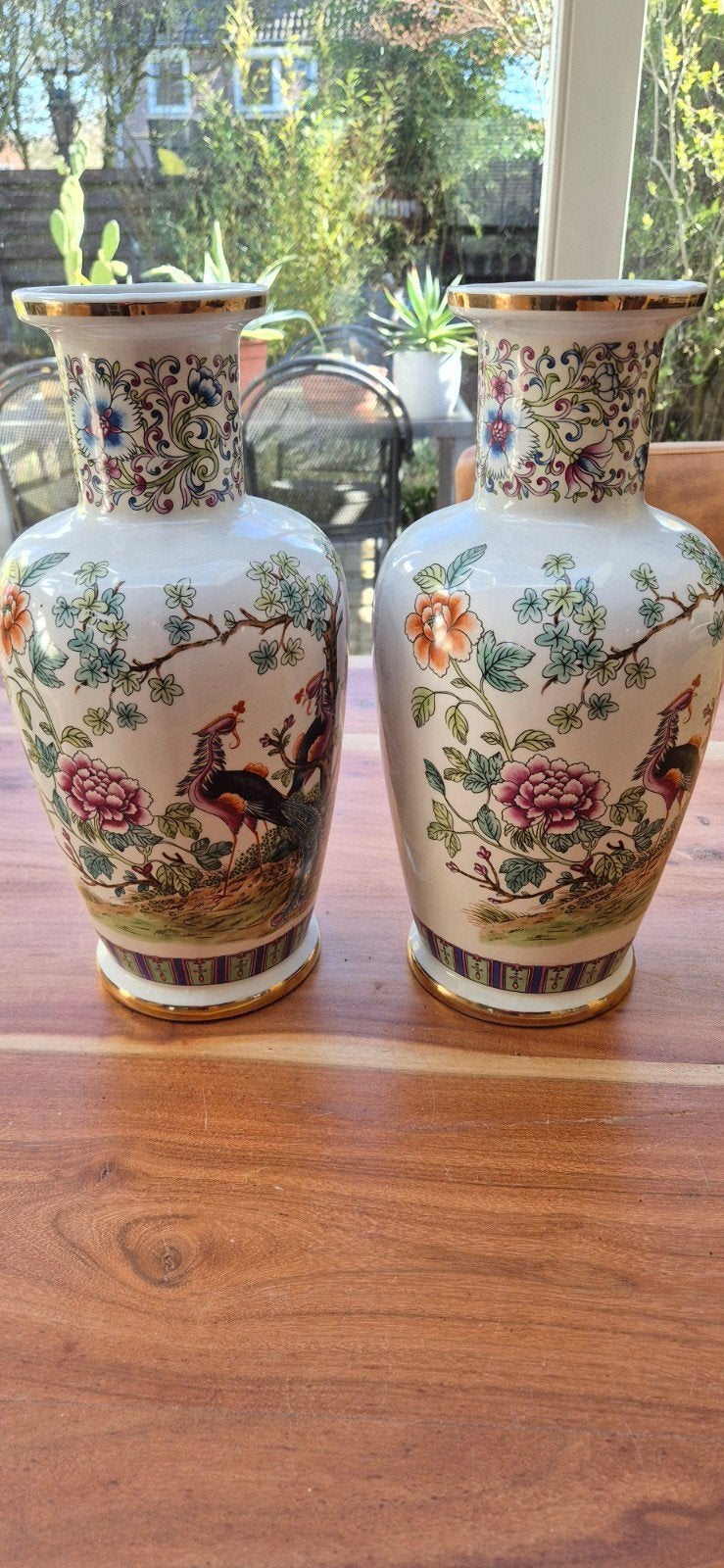 Prachtig paar handbeschilderde Chinese stijl vazen, Italië, Ophalen of Verzenden