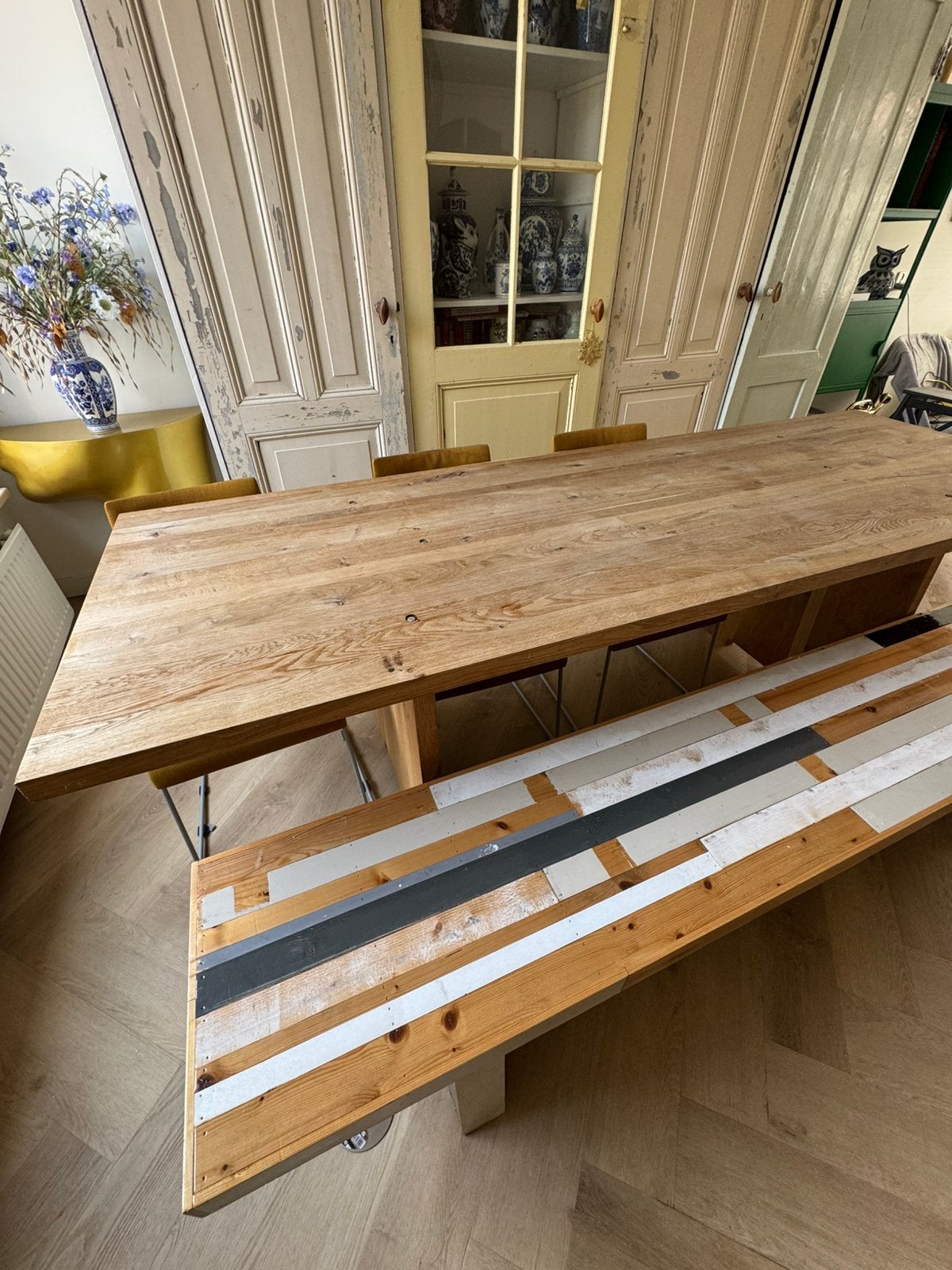 Piet Hein Eek design tafel, Gebruikt, 200 cm of meer, Rechthoekig, 50 tot 100 cm