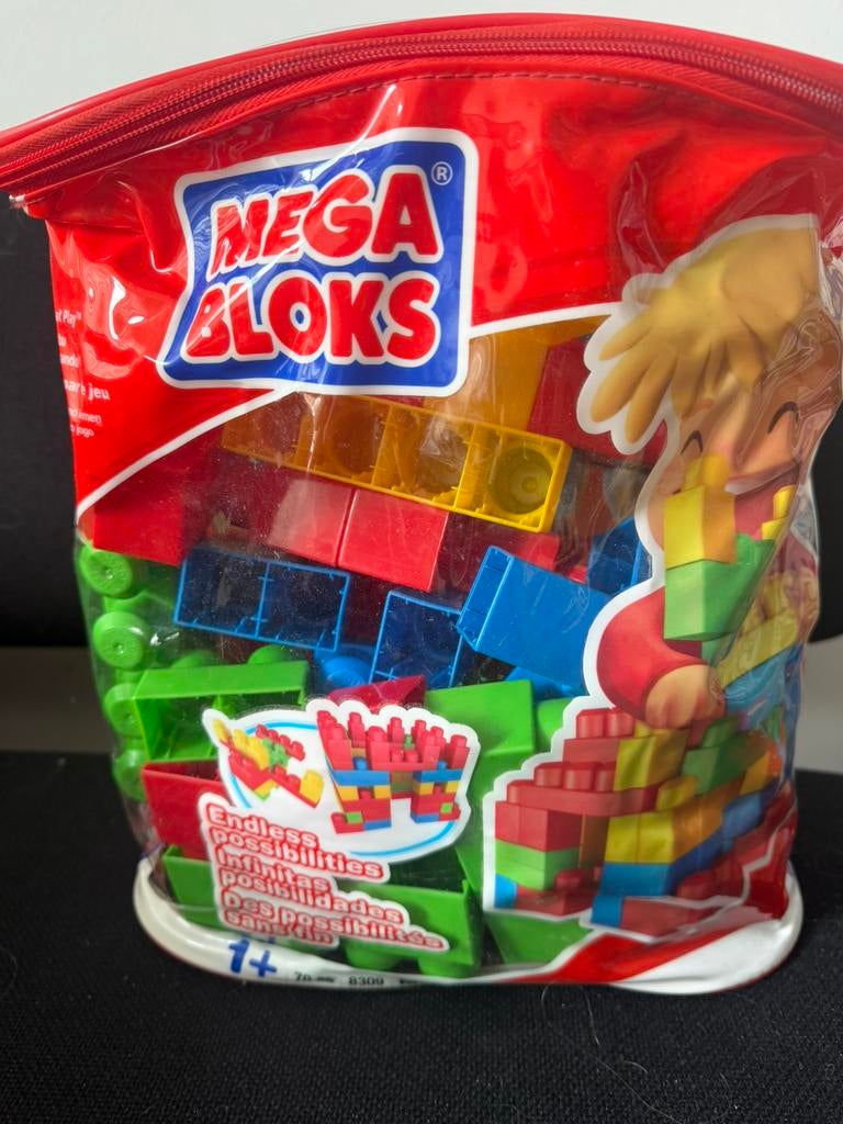 Mega bloks tas 70 stuks, Ophalen of Verzenden, Zo goed als nieuw, Megabloks