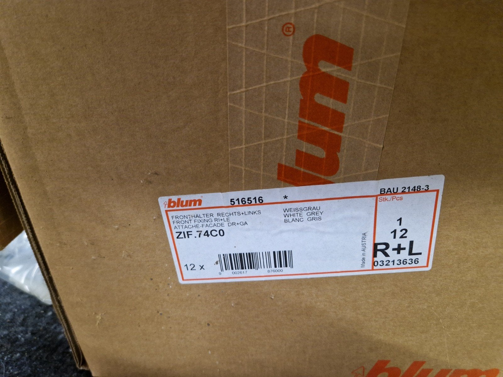Blum Antaro frontkopeling binnenlade C grijs (15 sets), Ophalen, Nieuw
