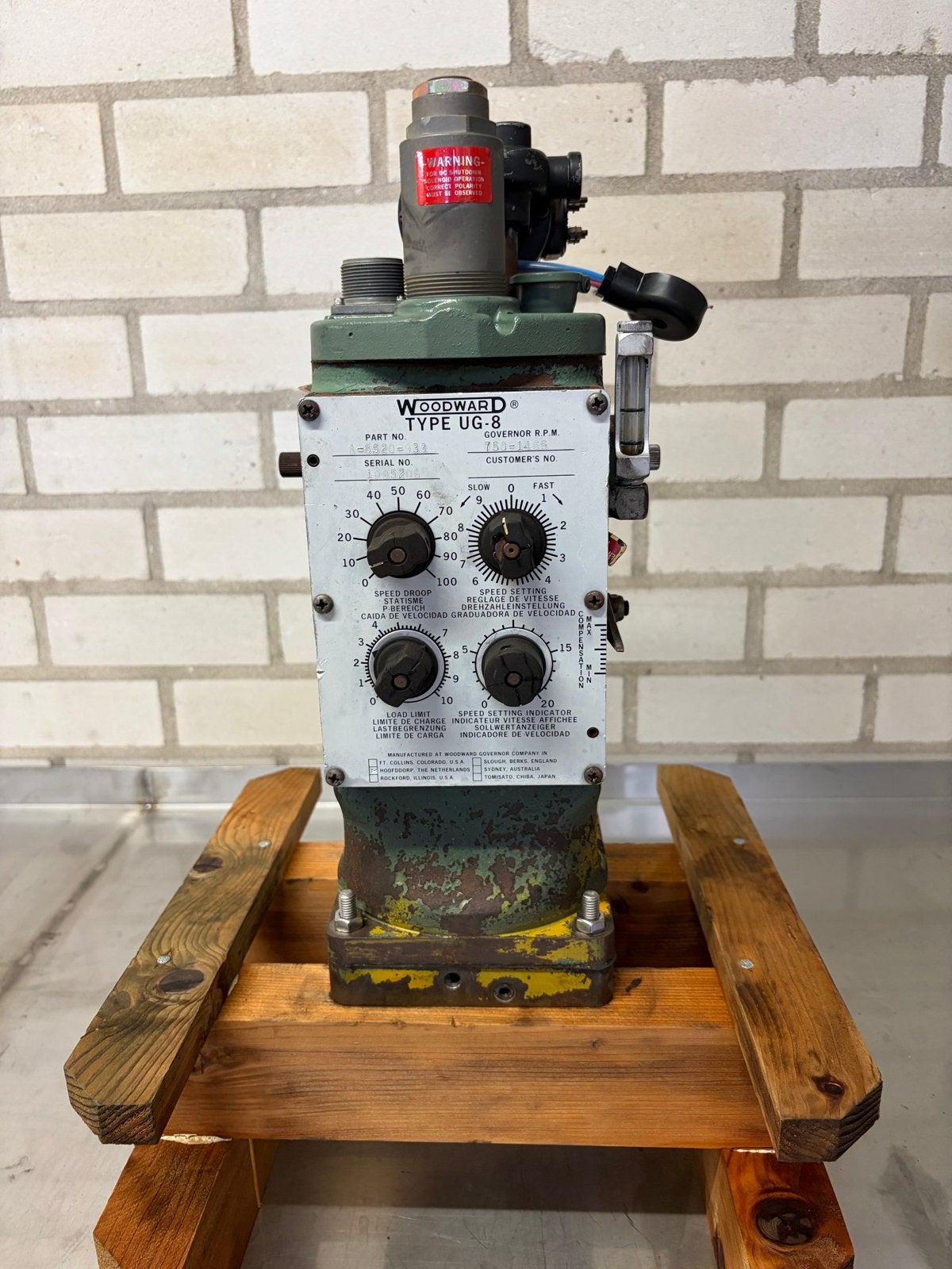 Woodward UG-8 Governor - Motorregelaar, Ophalen