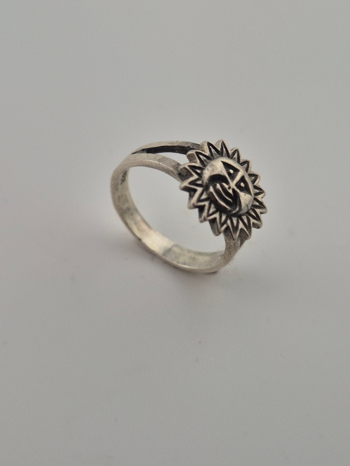 Leuke Vintage 925 Sterling Zilveren Zonne Ring, Verzenden, Zilver, Zilver, Dame