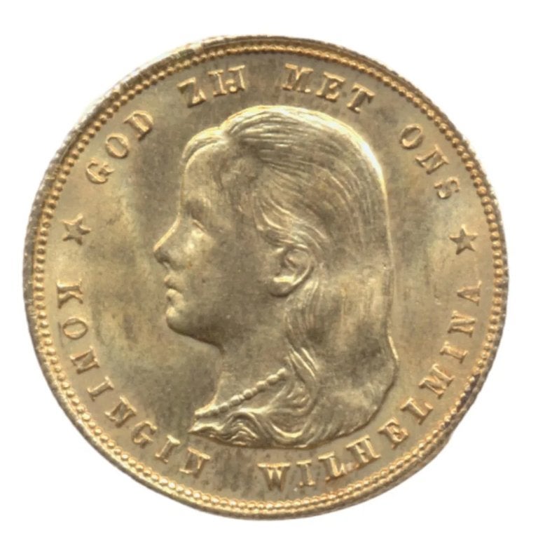 Nederland 10 Gulden 1897 Wilhelmina loshangend haar – Parels, Postzegels en Munten, Munten | Nederland, Koningin Wilhelmina, Losse munt