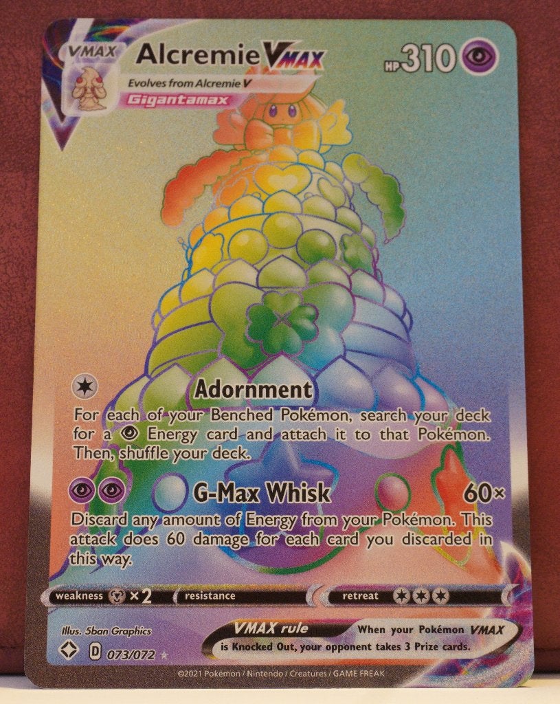 Alcremie VMAX Rainbow Full Art 073/072 Shining Fates Pokèmon, Hobby en Vrije tijd, Verzamelkaartspellen | Pokémon, Verzenden, Nieuw