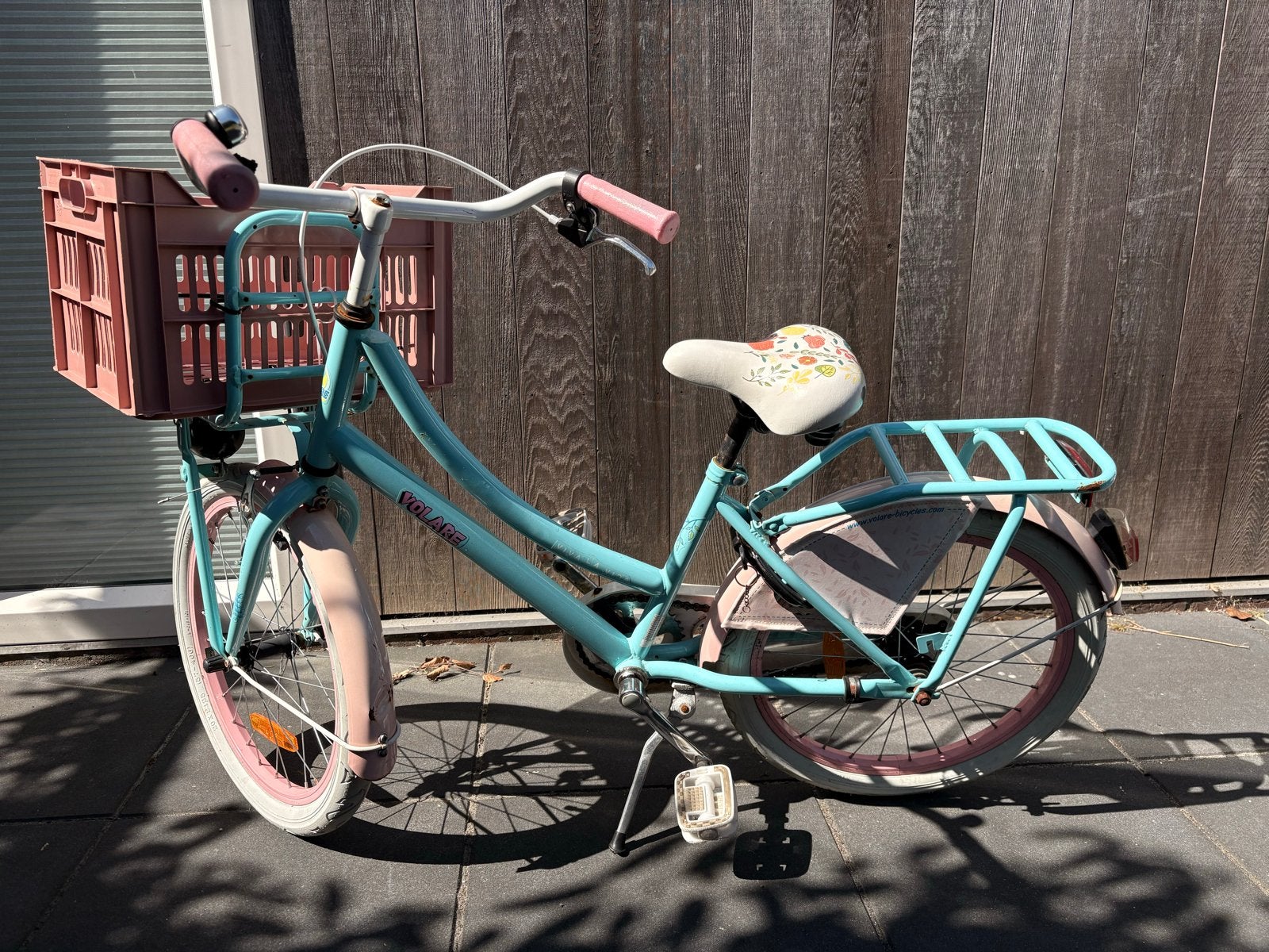Volare kinderfiets, meisjesfiets met mandje, Ophalen, Gebruikt, Velgrem, Handrem