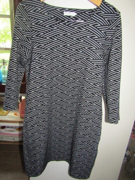 F1952 SISSY-BOY mt L jurk zwart grijs jersey Sharrie Zigzag, Verzenden, Zwart, Maat 42/44 (L), Sissy-Boy