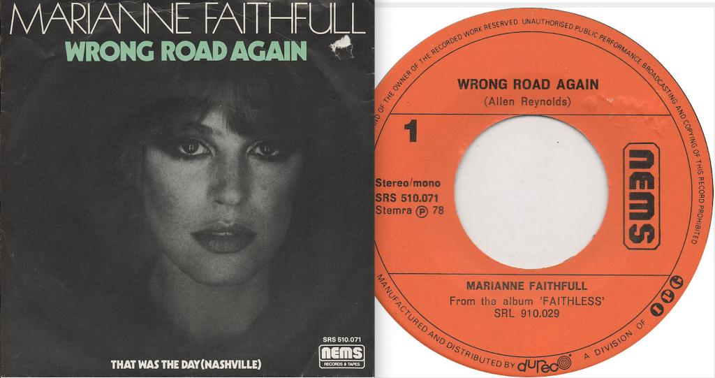 Gezocht: Single Marianne Faithfull 'Wrong Road Again', Cd's en Dvd's, Vinyl Singles, Gebruikt, 7 inch, Single, Ophalen of Verzenden