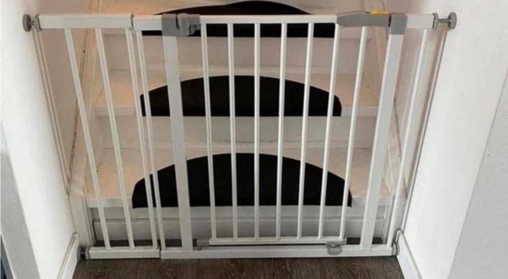 Hauck klem traphekje met verlengstuk, Kinderen en Baby's, Traphekjes, Ophalen, Zo goed als nieuw, Klemhekje, Metaal of IJzer