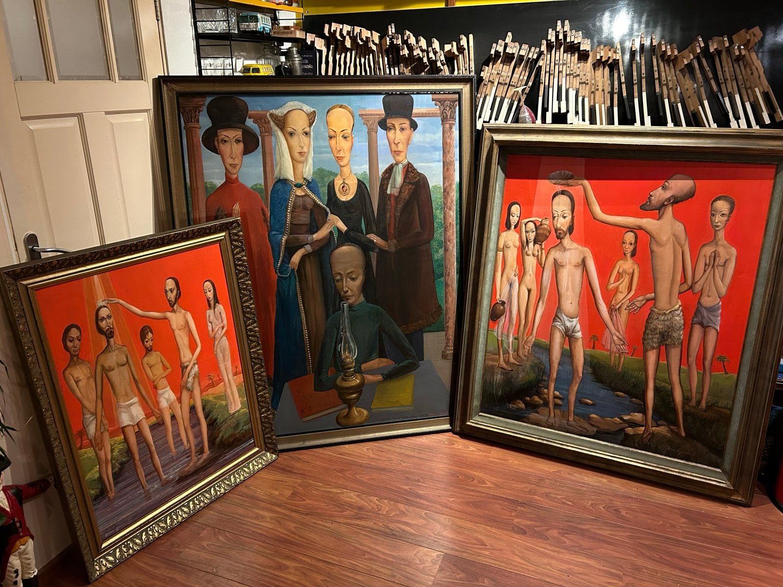 Drie XXL Jan van Eyck Schilderijen van Altidore Gevaert, Antiek en Kunst, Ophalen of Verzenden