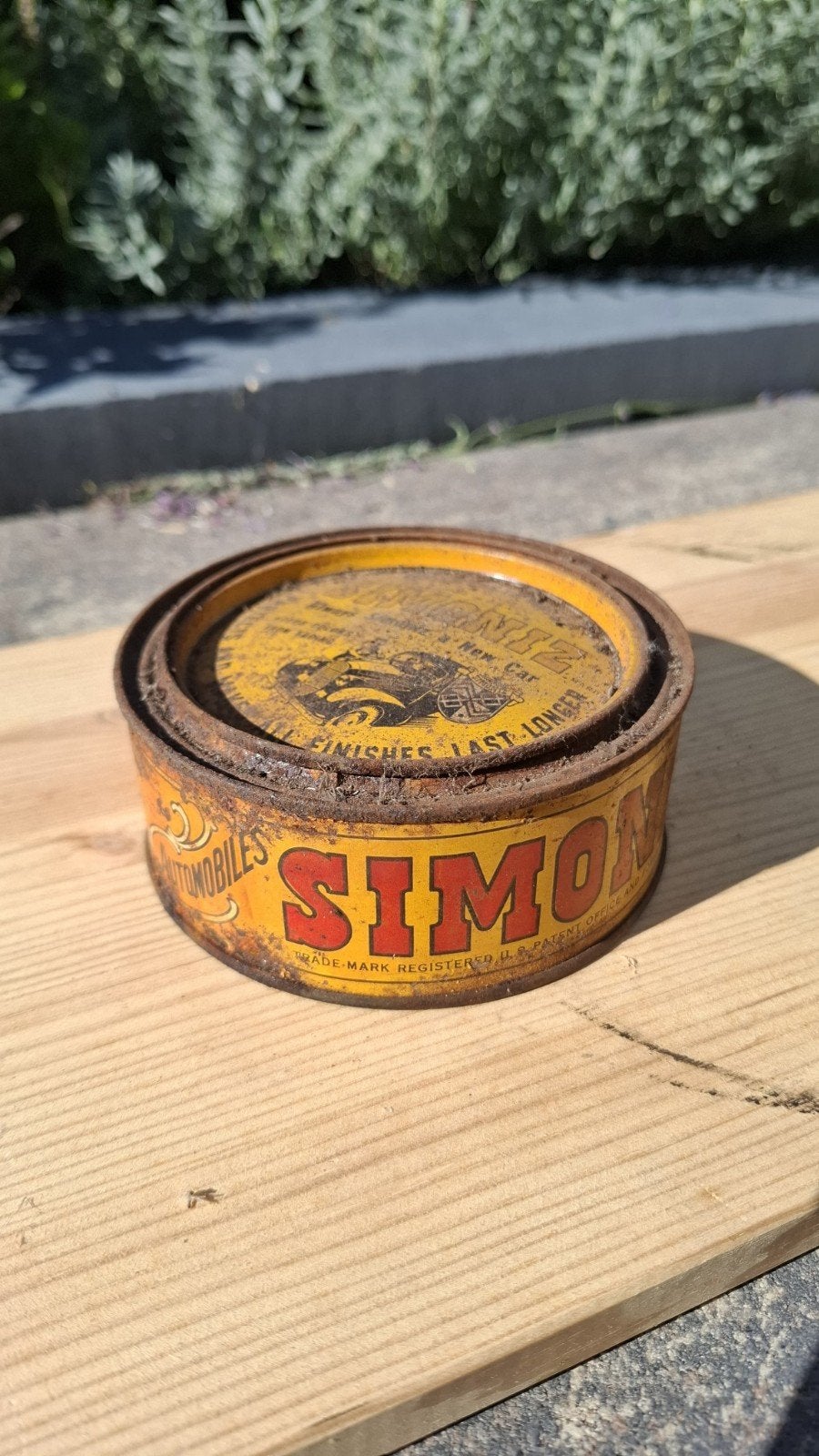 Vintage Simoniz autopoets blikje jaren '30-'40 USA, Ophalen of Verzenden