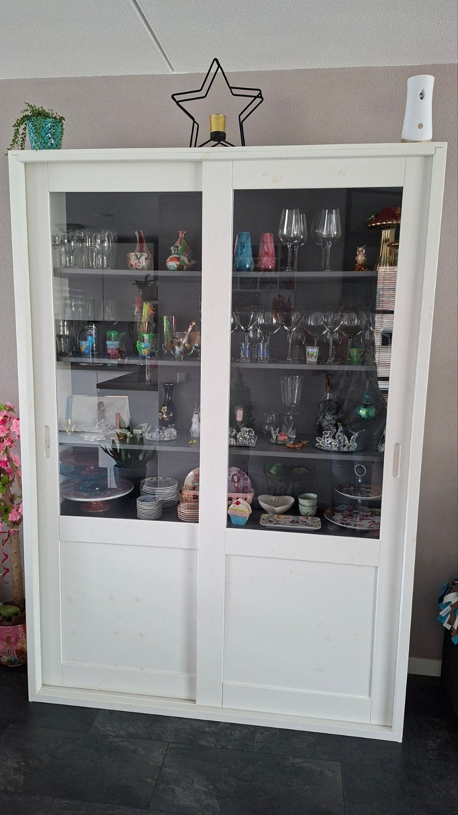 WOOOD schuifdeur kast Vince, Ophalen, 100 tot 150 cm, Glas, Modern