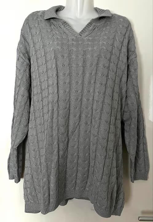Promiss zilvergrijze trui maat 48[v], Ophalen of Verzenden, Zo goed als nieuw, Maat 46/48 (XL) of groter, Grijs