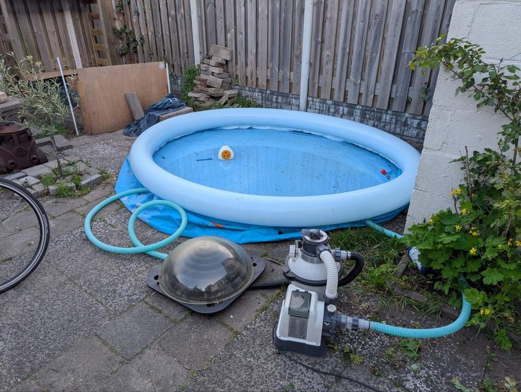 Intex zwembad 3m met zandfilterpomp en zonneboiler, Ophalen, Gebruikt, Rond, Opzetzwembad