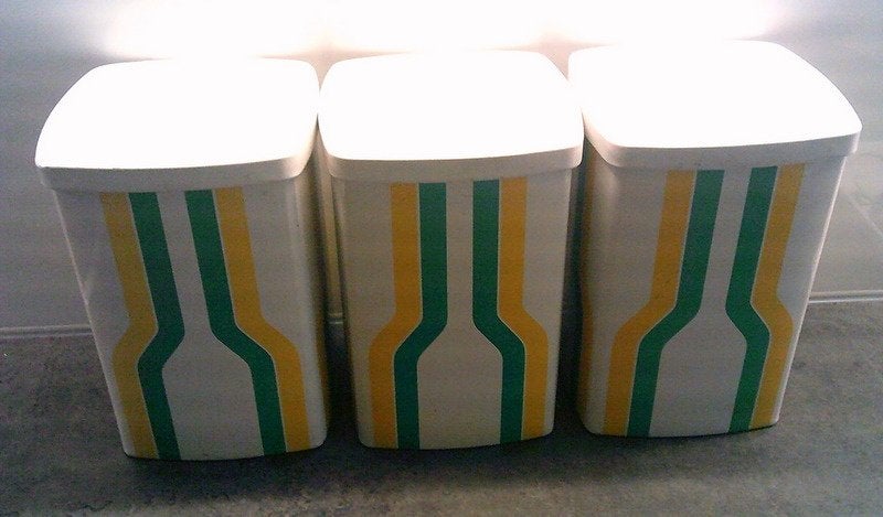 VINTAGE  3 bussen Simel vich spanje geel/groen design, Verzamelen, Blikken, Ophalen of Verzenden, Gebruikt, Overige