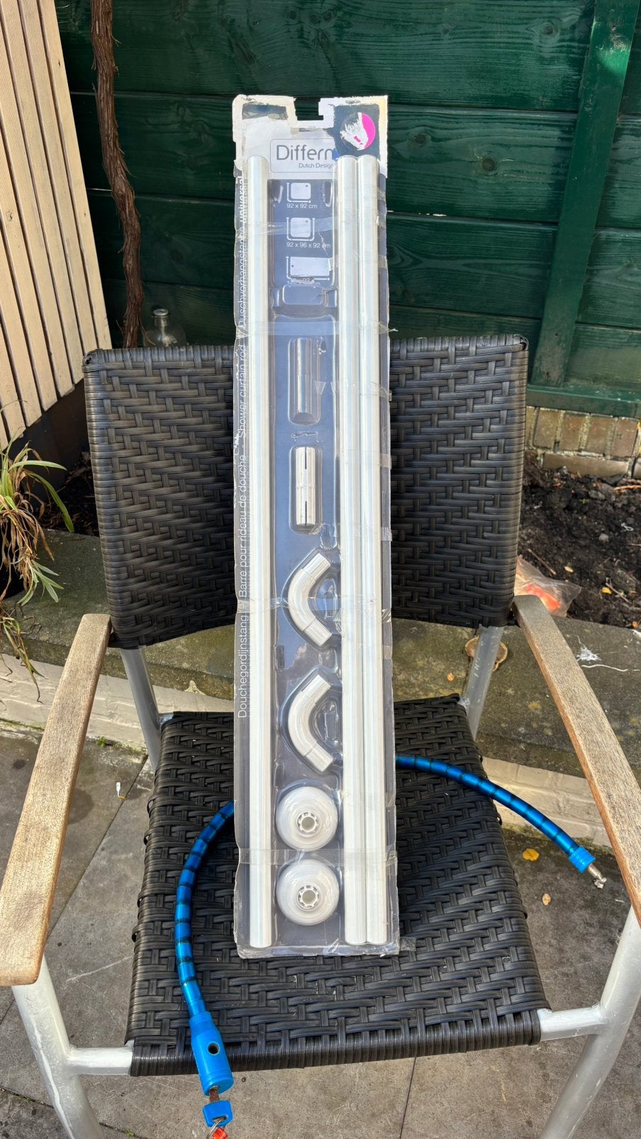 Douchegordijnstang - Nieuw in verpakking, Ophalen, Nieuw, Wit, Douche-accessoire