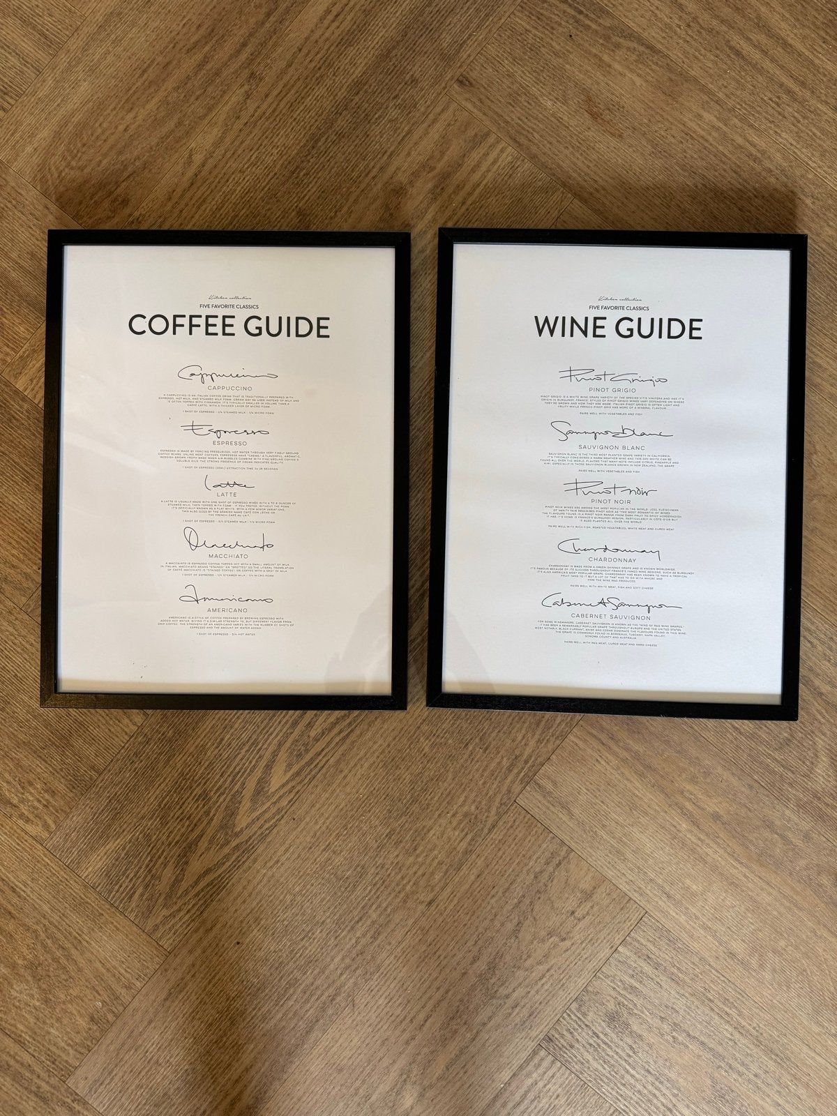 Koffie- en Wijngids lijsten - Set van 2, 50 – 75, Minder dan 50 cm, Ophalen of Verzenden, Print