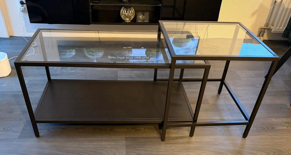 Glazen salontafel, Ophalen, Gebruikt, 100 tot 150 cm, Glas