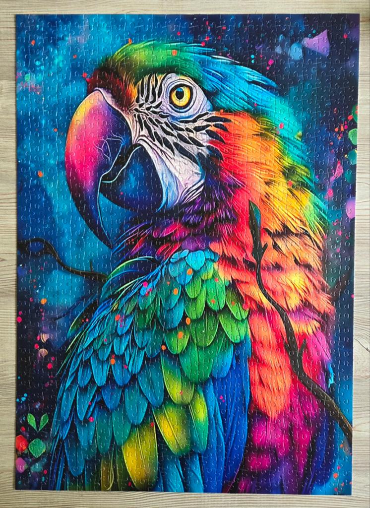 Kleurrijke Papegaai Legpuzzel - 1000 Stukjes - zonder doos, Ophalen of Verzenden, 500 t/m 1500 stukjes, Zo goed als nieuw, Legpuzzel