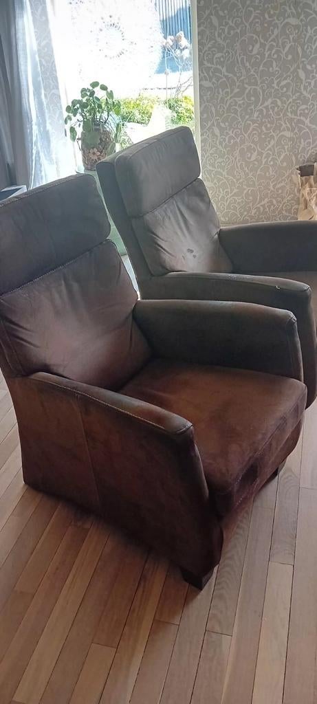 Twee goh Buffel leren stoelen., Ophalen, Gebruikt, Bruin, Twee