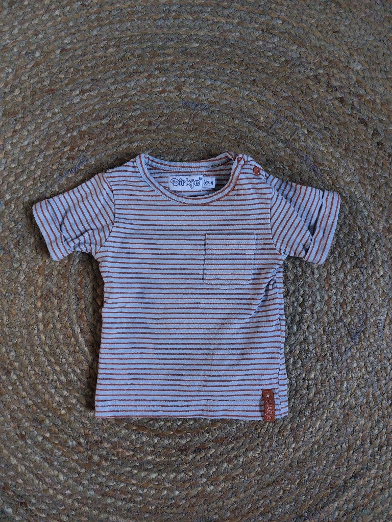 Leuk gestreept shirtje van het merk Dirkje maat 56, Kinderen en Baby's, Babykleding | Maat 56, Dirkje, Ophalen of Verzenden, Zo goed als nieuw