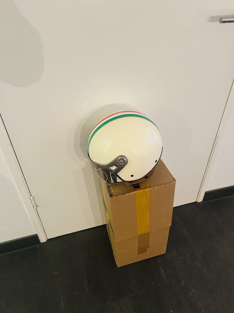 Nieuwe retro jethelm Vespa crème wit Italiaans – maat L, Ophalen of Verzenden, Nieuw, Large, Overige merken