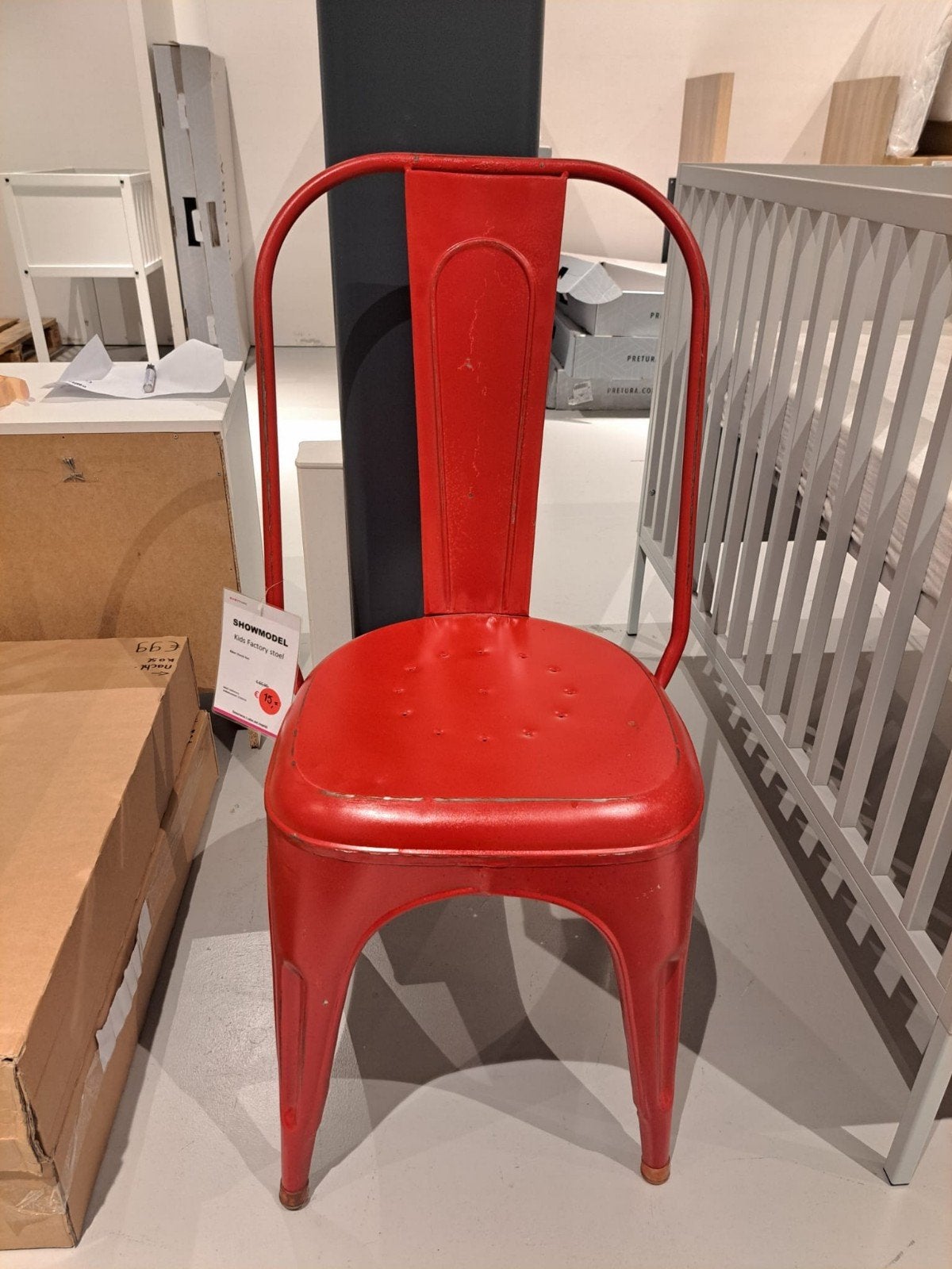Kids Factory Stoel Sheelo Rood, Ophalen, Industrieel, Modern, Zo goed als nieuw, Metaal