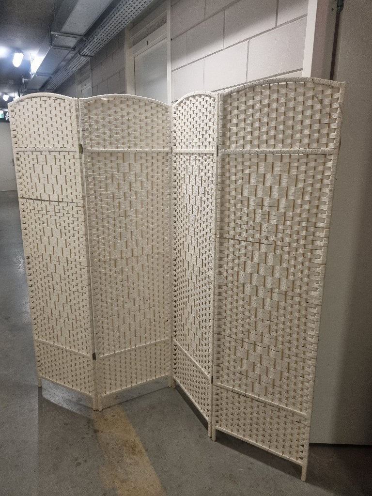 Opvouwbaar kamerscherm – 4 panelen – wit, Ophalen, Zo goed als nieuw