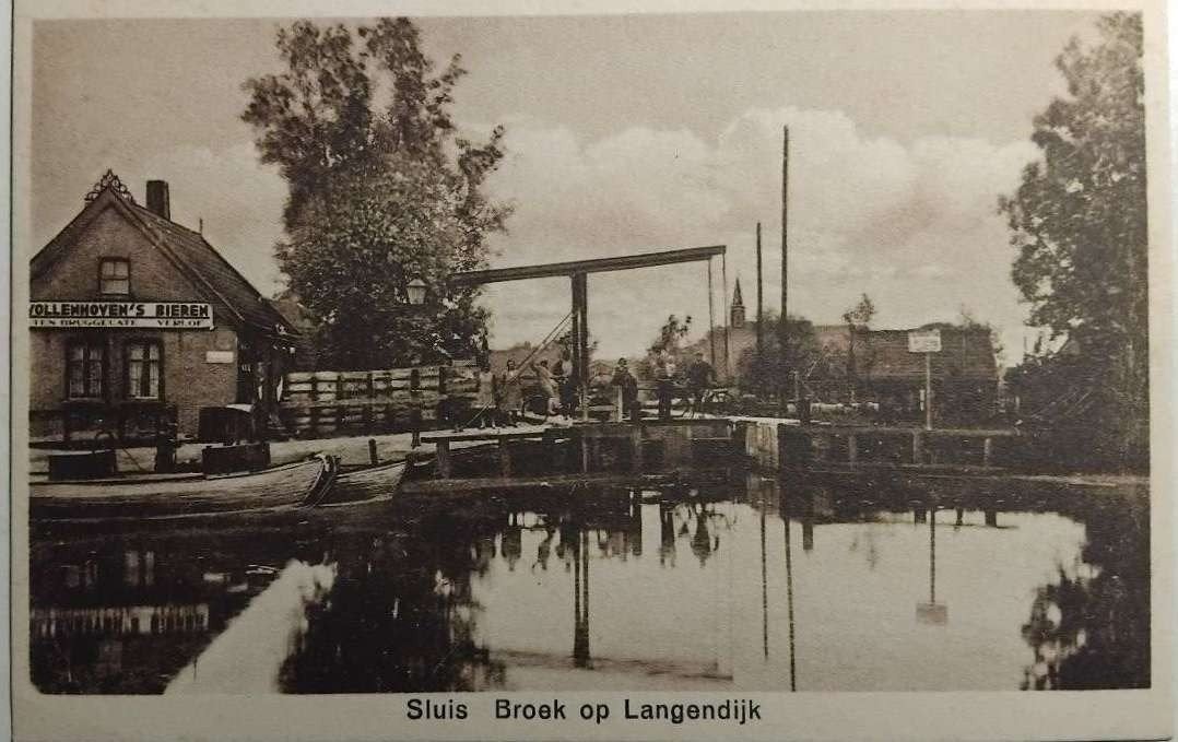 Sluis Broek op Langendijk c. 1925 - Sluiswachter &  reclame, Ophalen of Verzenden, 1920 tot 1940, Ongelopen, Noord-Holland