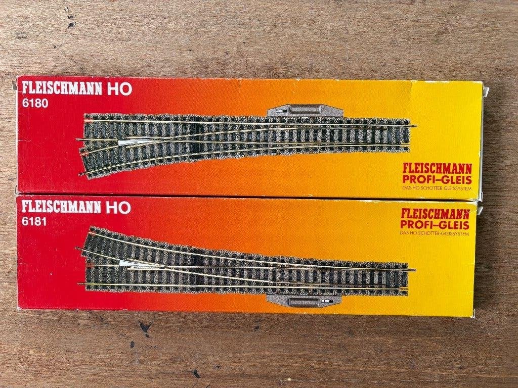 Fleischmann 6180/6181 slanke Profi Wissels incl. aandrijving, Hobby en Vrije tijd, Nieuw, Rails, Ophalen of Verzenden, Analoog