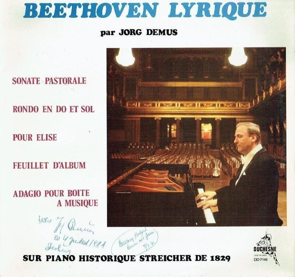 Jörg Demus -Beethoven - Lyrique  (gesigneerd), Kamermuziek, Ophalen of Verzenden, Zo goed als nieuw, 12 inch