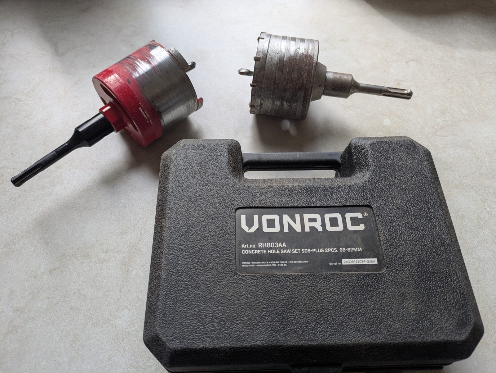 VONROC SDS-plus Dozenborenset (68mm = NIEUW!) + extra boor, Ophalen of Verzenden, Gebruikt, Overige typen