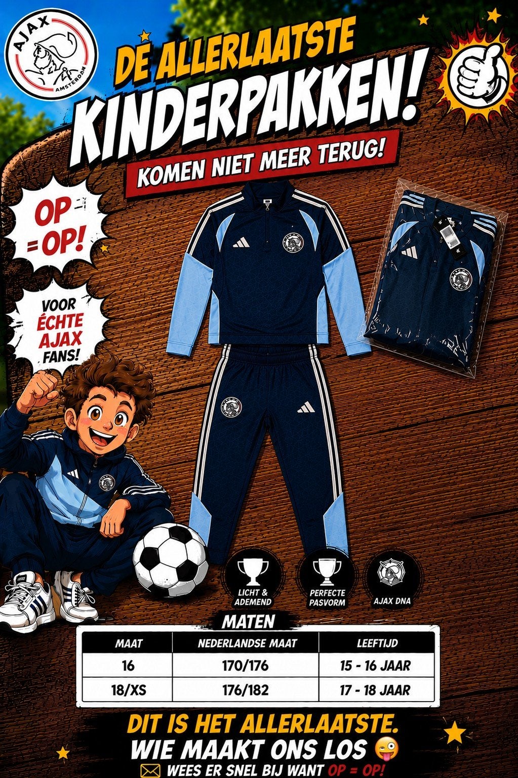 Ajax Trainingspak Kinderen - Nieuw, Ophalen of Verzenden, Nieuw, Adidas, Jongen of Meisje