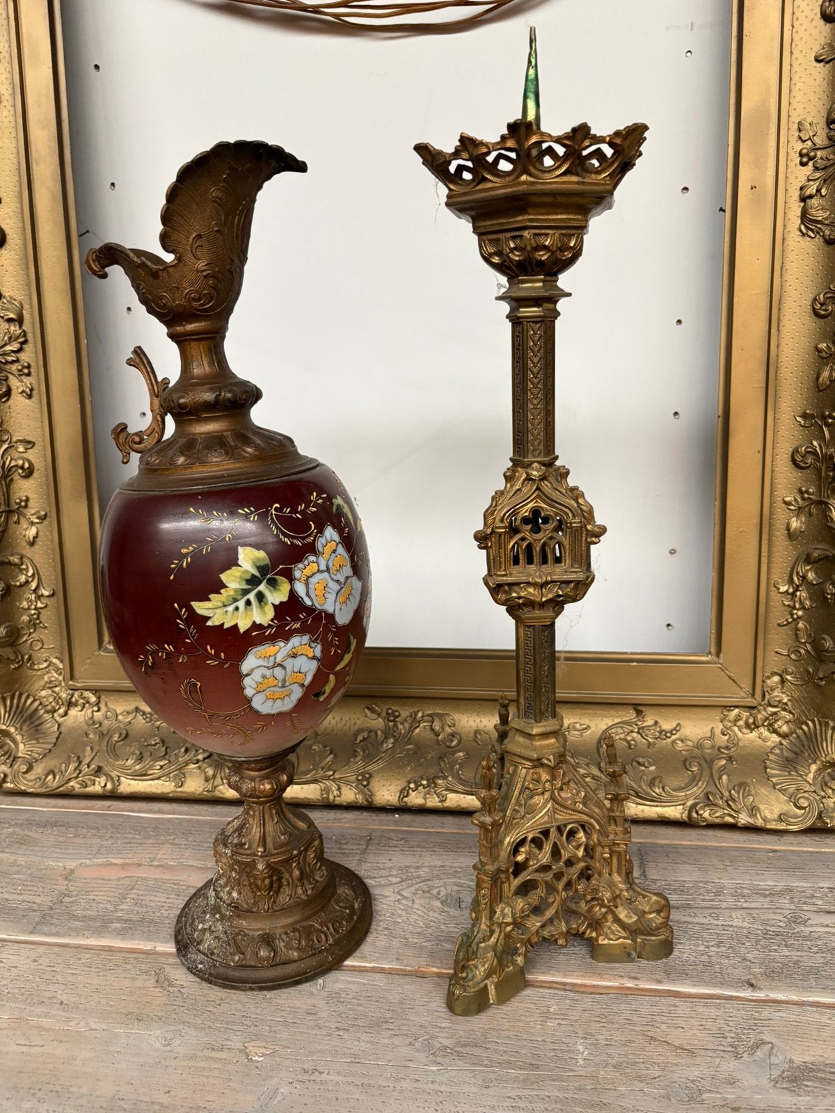 Kanselaar antiek vintage en kelk vaas oid decoratie, Antiek en Kunst, Ophalen of Verzenden