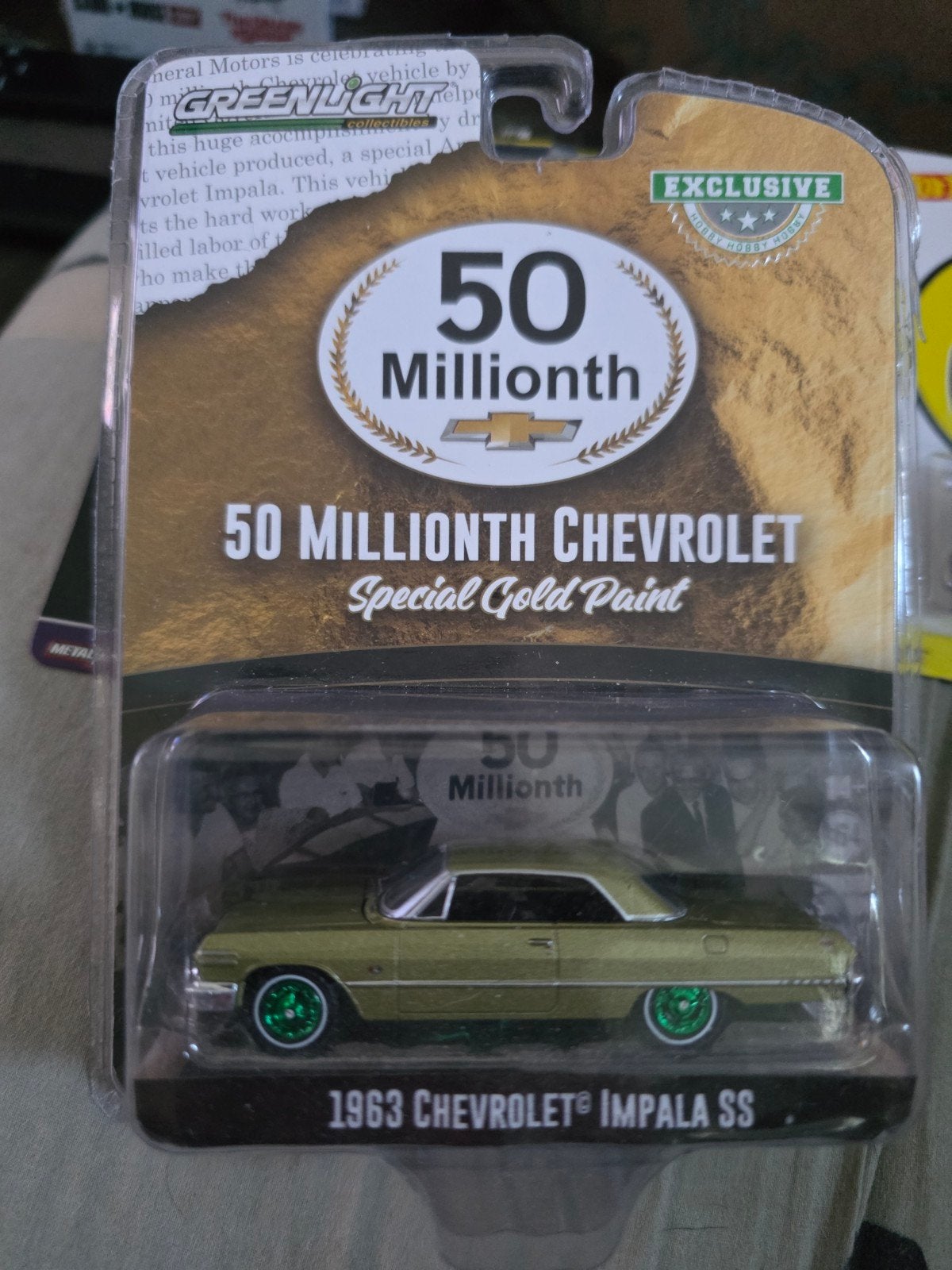 Greenlight 1963 Chevrolet Impala SS 50 Millionth Gold, Verzamelen, Speelgoed, Nieuw, Ophalen of Verzenden