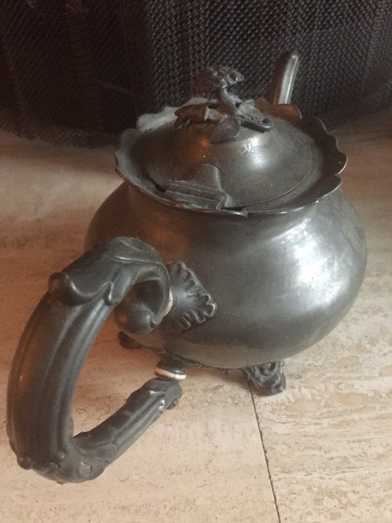 Antieke Franse tinne Theepot, Ophalen