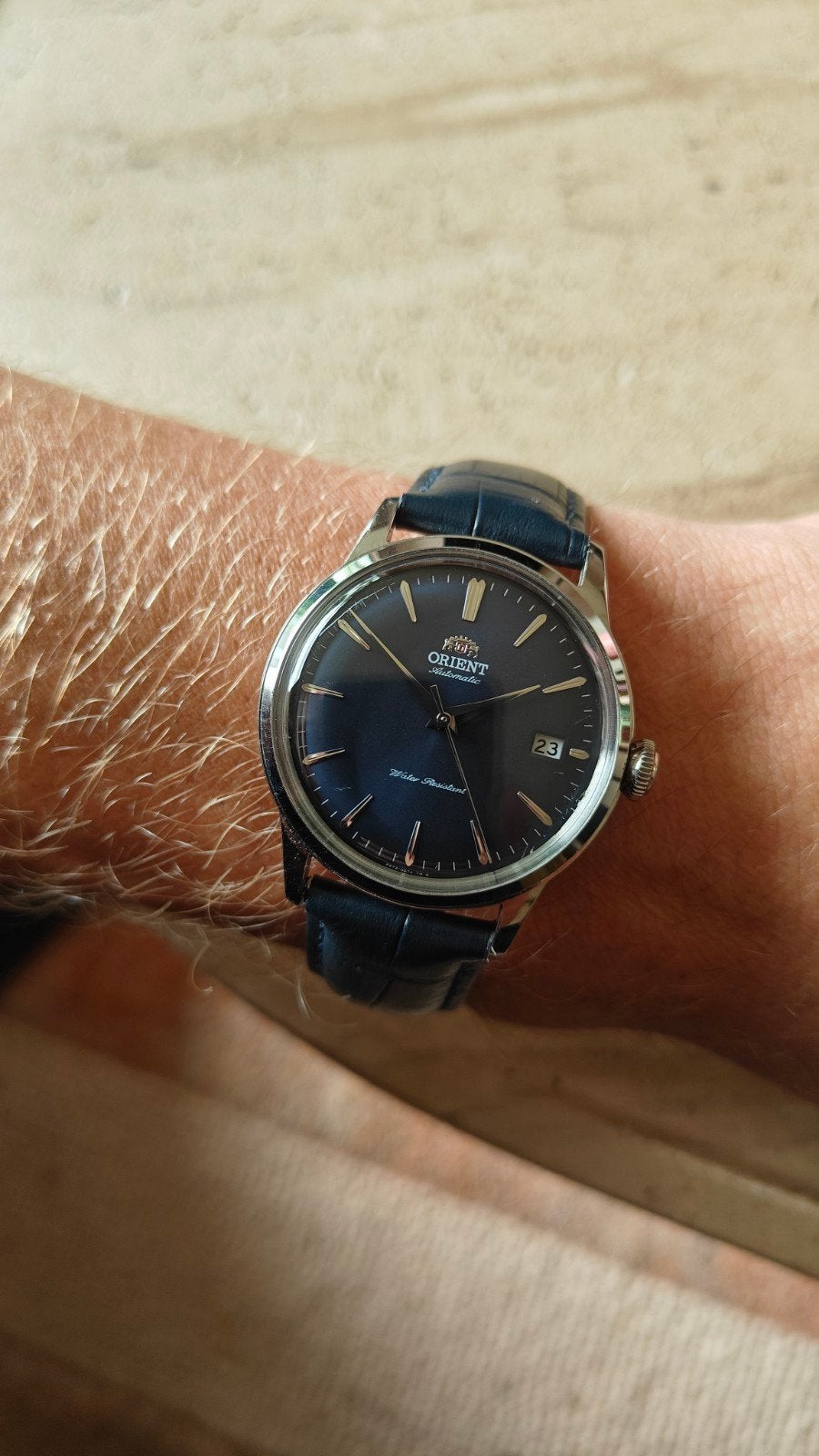 Orient Bambino Automatic Horloge - Limited Edition blauw, Overige merken, Staal, Polshorloge, Ophalen of Verzenden