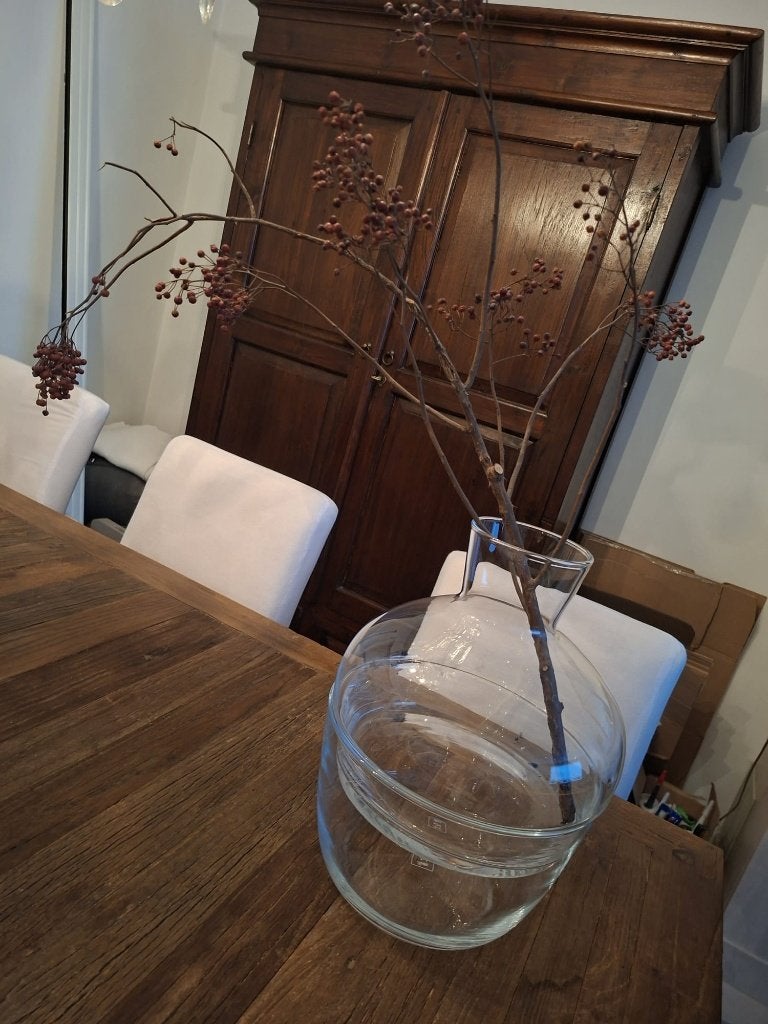Vaas Riviera Maison, Ophalen of Verzenden, Zo goed als nieuw, Geschikt voor droogbloemen, Glas