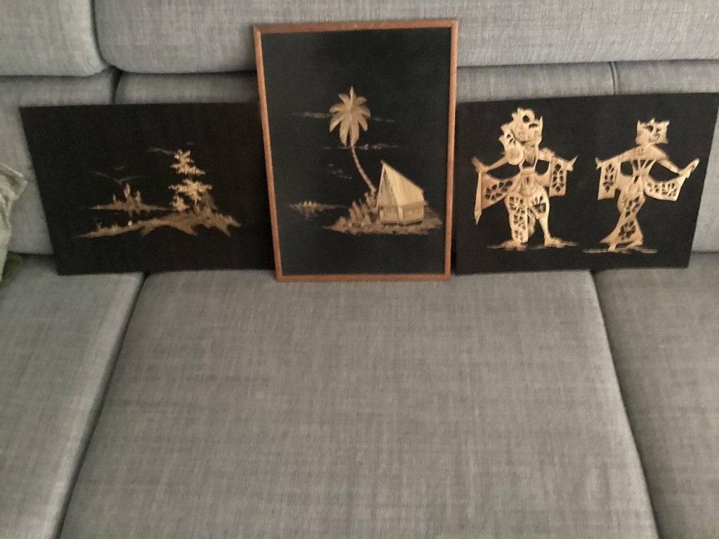 Indonesische afbeeldingen, Huis en Inrichting, Ophalen, Minder dan 50 cm, Overige typen, Zo goed als nieuw