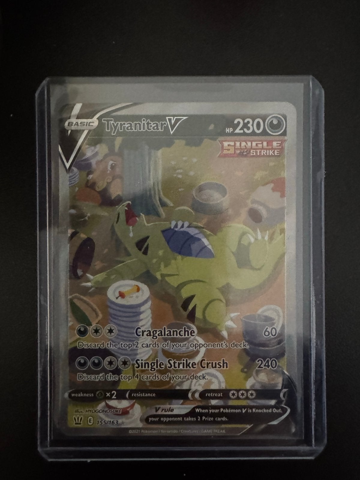 Tyranitar V 155/163 Alternate Art Pokémon Kaart, Ophalen, Zo goed als nieuw, Losse kaart