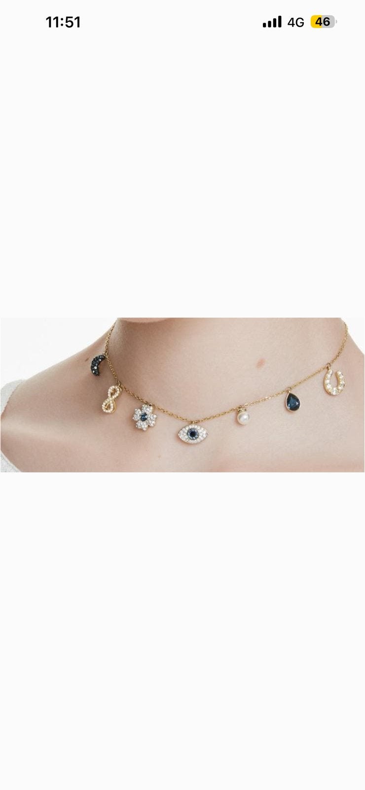 New- Swarovski Symbolica Choker Crystal Pearl18k gold finish, Ophalen of Verzenden, Nieuw, Blauw, Overige materialen